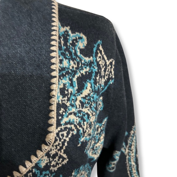 🌿 J. Jill Open-Front Jacquard Jacket | Size L 🌿 - Picture 4 of 7